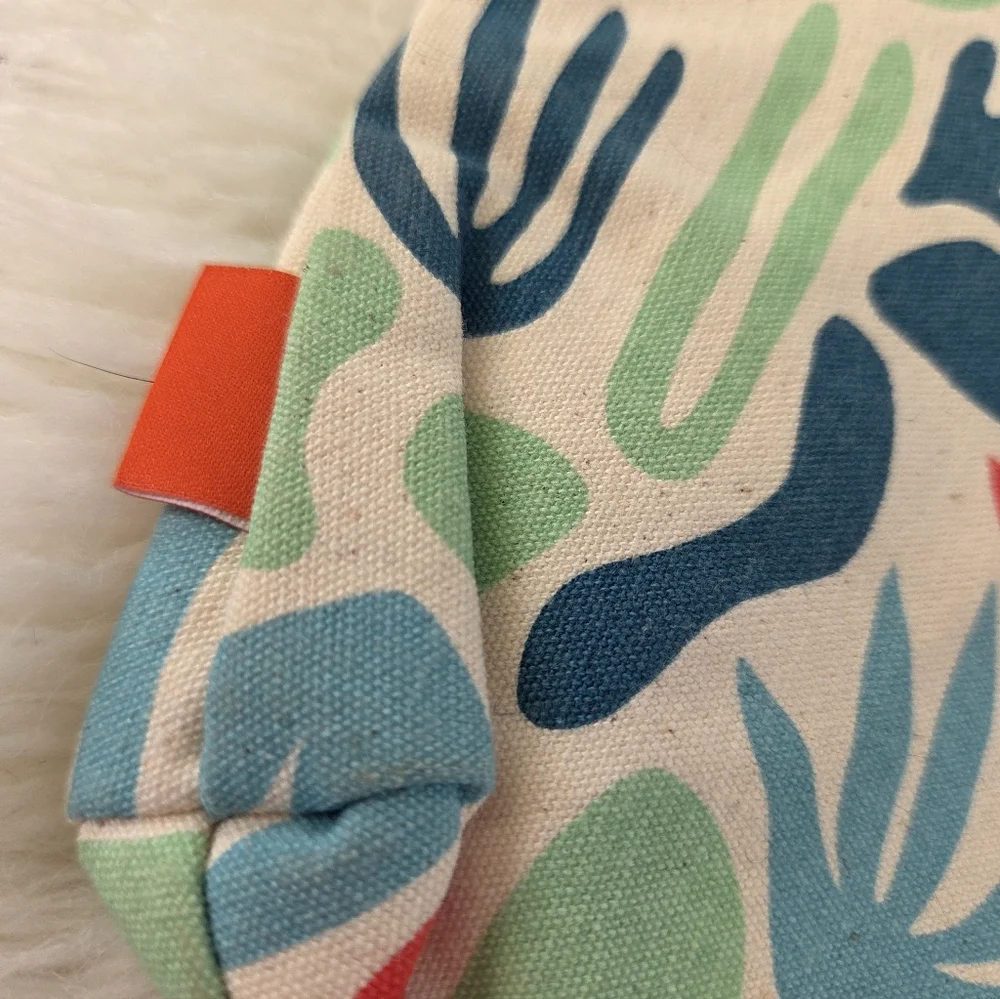 Ipsy Glam Bag Blue Orange Abstract Cosmetics Bag